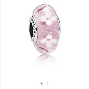 Pandora pink field of flowers charm retired